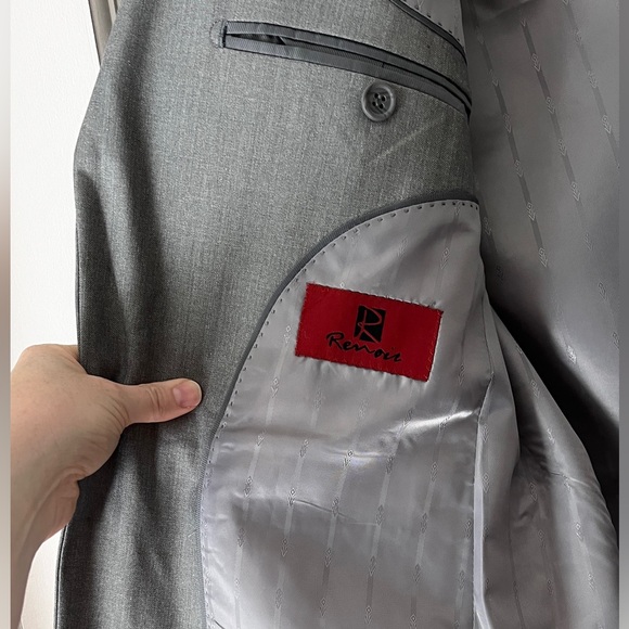NWT Renoir light gray suit jacket/blazer size 36R - Picture 5 of 9